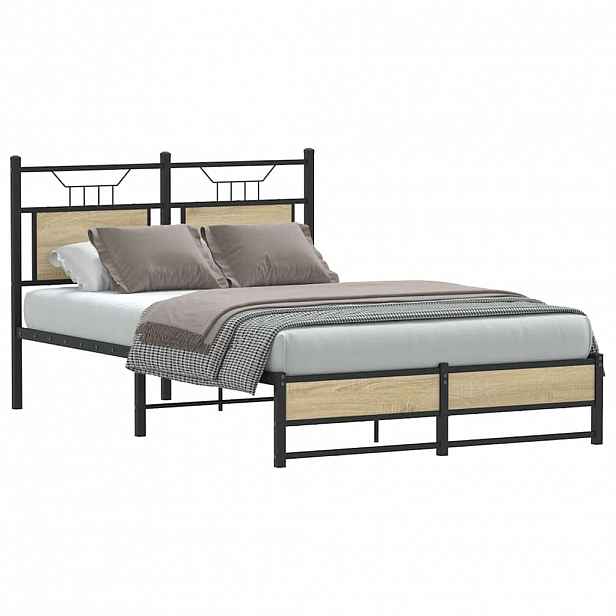 vidaXL Rám postele bez matrace dub sonoma 120x190 cm kompozitní dřevo