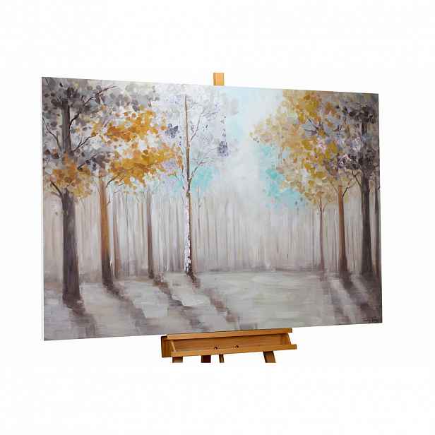 KUNSTLOFT RUČNĚ MALOVANÝ AKRYLOVÝ OBRAZ ŠEDÝ/HNĚDÝ, 120/80 CM