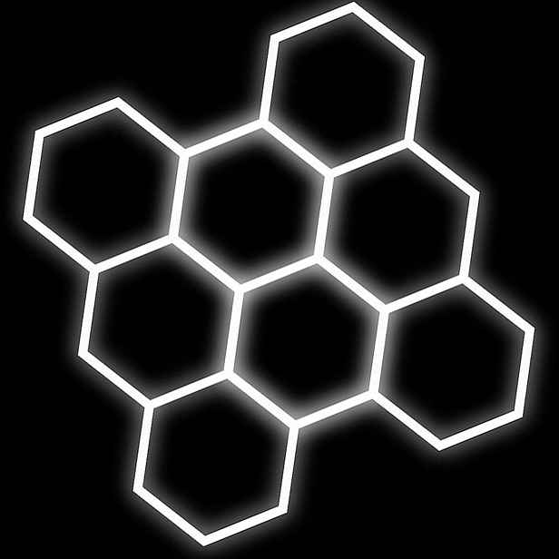 Led panel hexagon 8X 229x237cm 245W detailing studio auto silné moderní