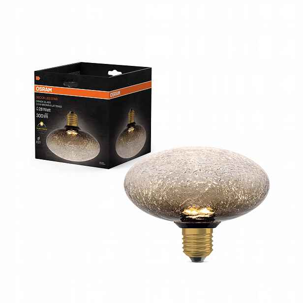 Led žárovka E27 Mrazivá 3.5W 300lm 2700K Dekorativní plochá hnědá Osram