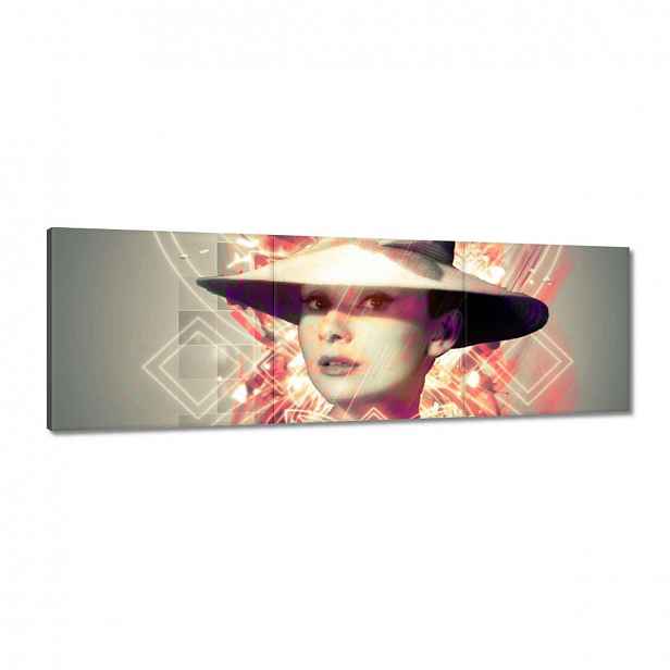 Obrazy 120x40 Audrey v klobouku