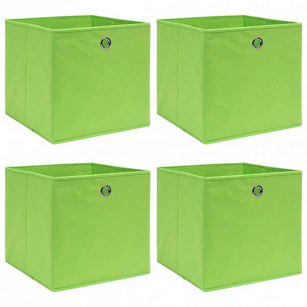 vidaXL Úložné boxy 4 ks zelené 32 x 32 x 32 cm textil