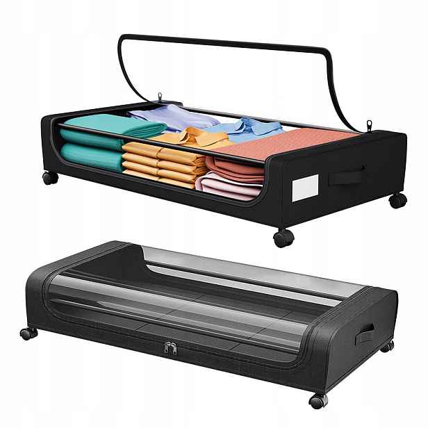 Organizér Pod Postel 78,5X44 CM Pro Uložení Ložního Prádla Se Zámkem, 2 Ks