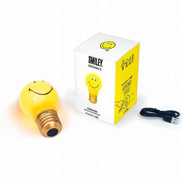 Dekorativní Lampa Žárovka s úsměvem Smiley Bezdrátová přenosná