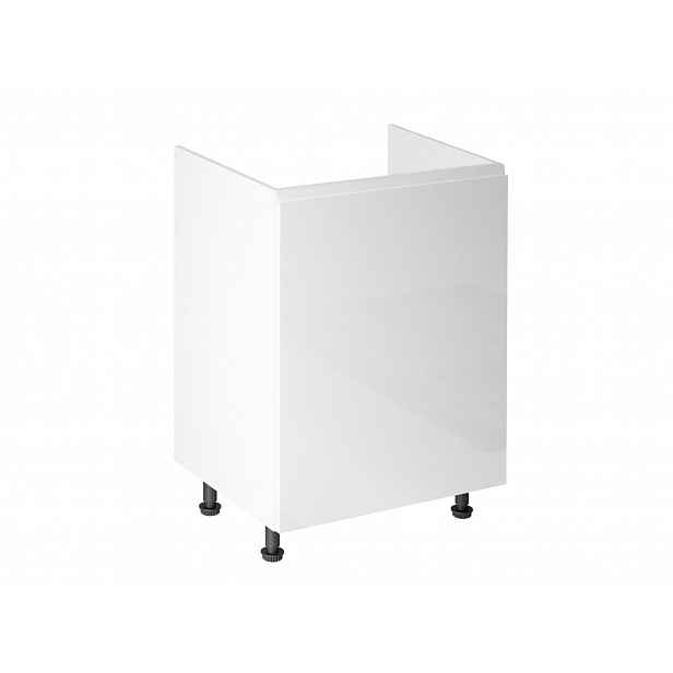 Dolní dřezová skříňka ARBOR - šířka 60 cm, lesklá bílá / bílá, levé provedení