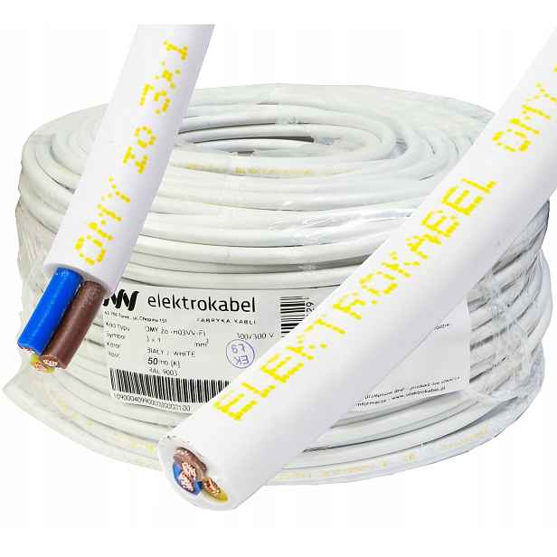 Kabel Omy 3x1 mm 300/300V Lanko Cu 50 m kulatý
