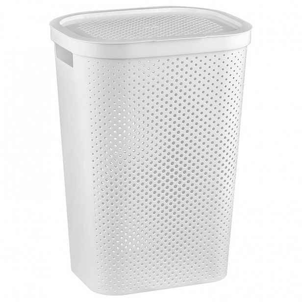 Koš na špinavé prádlo INFINITY děrovaný bílý 60 l