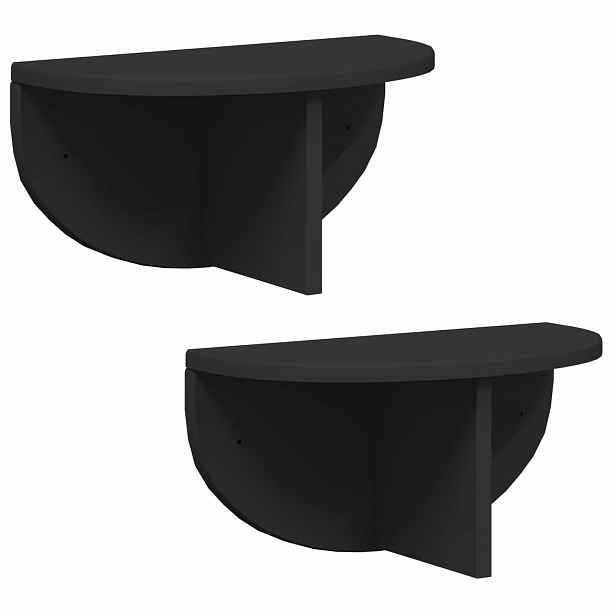 vidaXL Nástěnná polička 2 ks Černá 38 x 19 x 19 cm Kompozitní dřevo