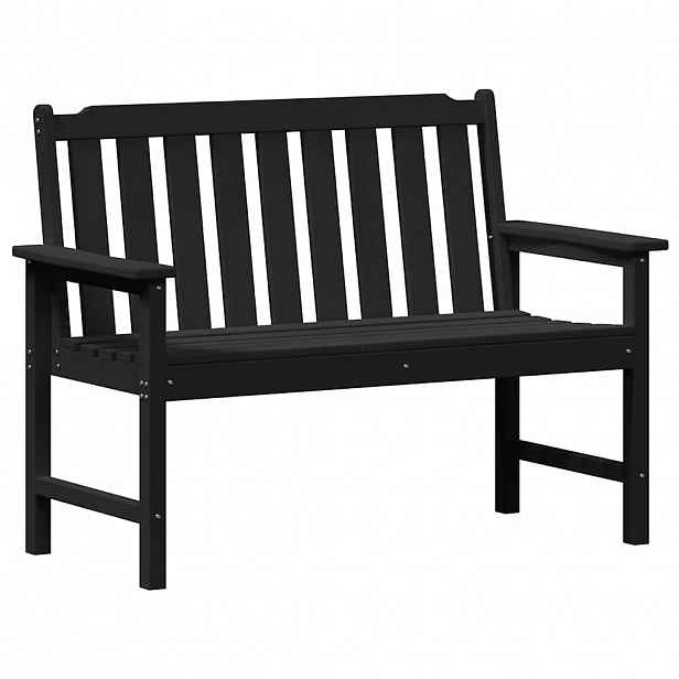 vidaXL Zahradní lavice Černá 120 x 59 x 88 cm HDPE