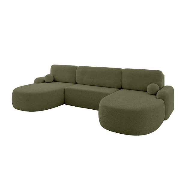 ALTDECOR SEDACÍ SOUPRAVA s funkcí spaní a úložným prostorem LIRA-U - 335x172x89 zelená