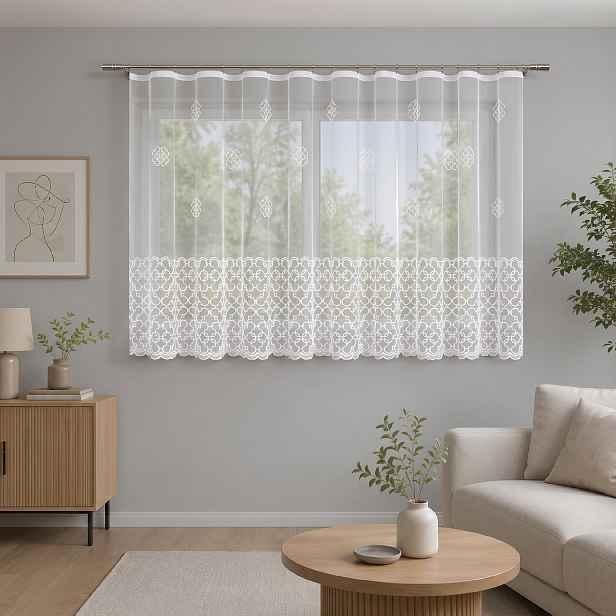 Dekorační žakárová záclona s řasící páskou ERIA 160 bílá 300x160 cm MyBestHome