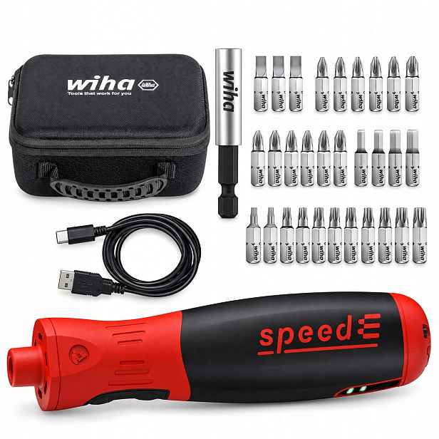 Wiha 45791 Elektrický šroubovák SpeedE PocketDrive s kazetou na bity a taškou