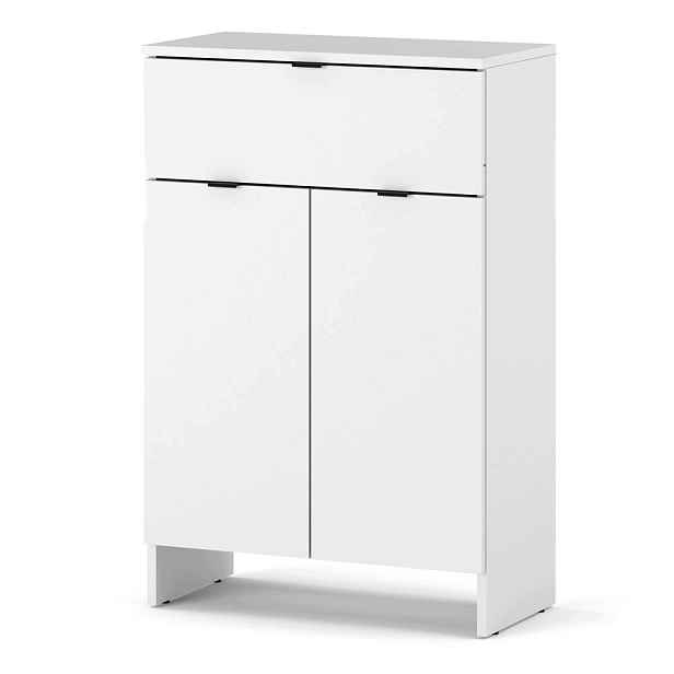 Bílá Komoda Se Zásuvkou 60 CM 2 Dvířka Moderní Skříňka Do Obývacího Pokoje Ložnice