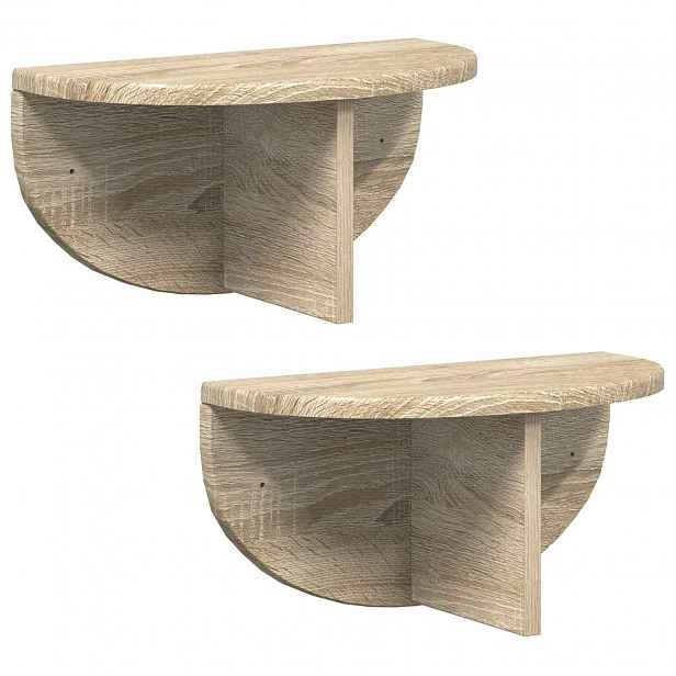 vidaXL Nástěnná polička 2 ks Sonoma dub 38 x 19 x 19 cm