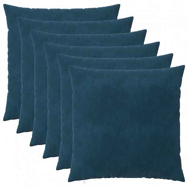 vidaXL Povlak na polštář 6 pcs HEERLEN Modrá 55 x 55 cm Samet