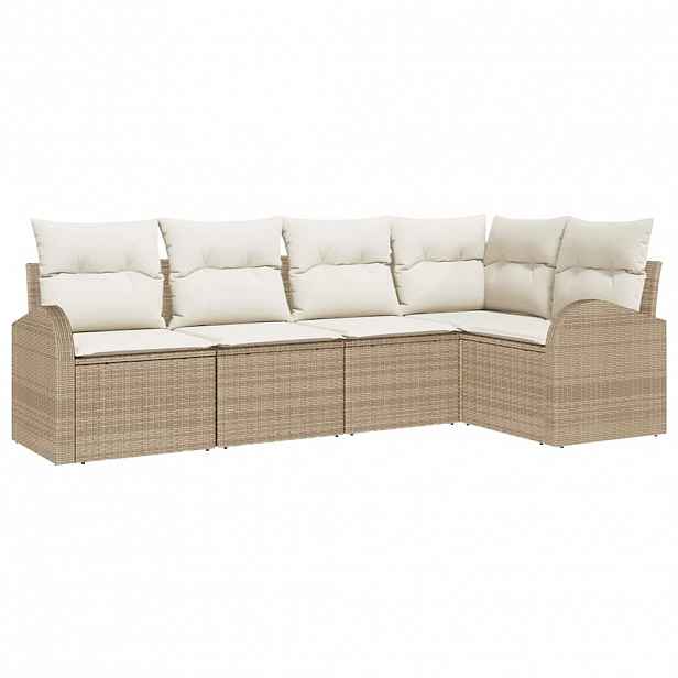 vidaXL Set pohovek 5 ks Béžová Polyester