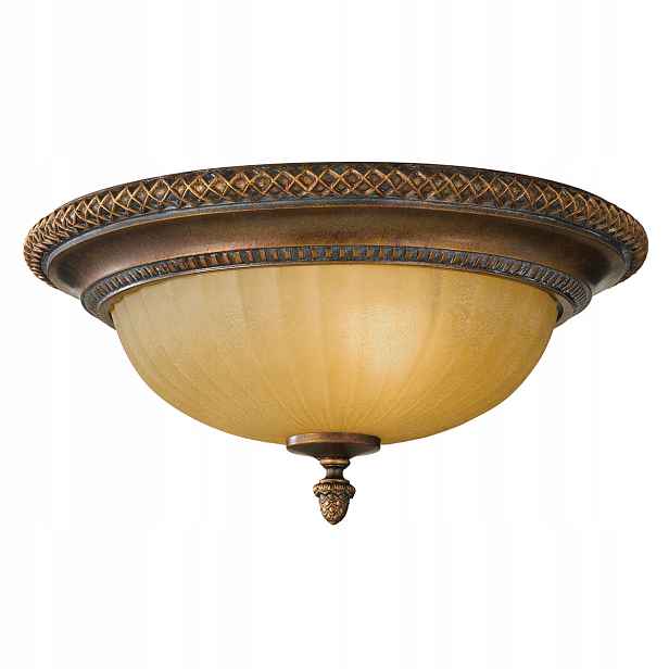 Stropní Svítidlo stropní rustikální vintage kulatý hnědý 34 cm do obývacího pokoje Feiss