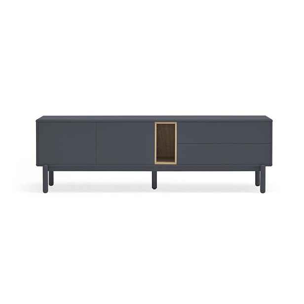 Tmavě šedý TV stolek 180x56 cm Corvo - Teulat
