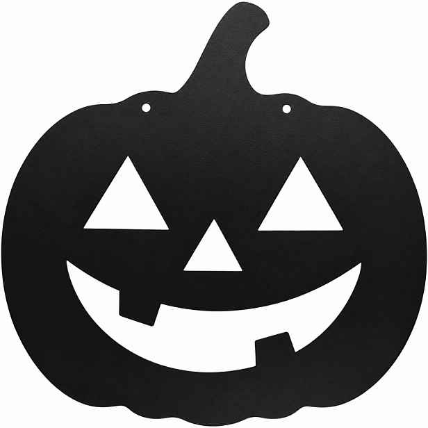 Velká dýně Halloween kovová 49x48 cm silná 2 mm dekorace na dveře stěna