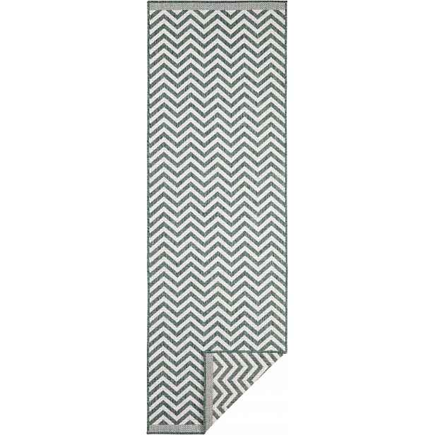 Zelený koberec běhoun na terasu – předsíň 80 x 250 cm