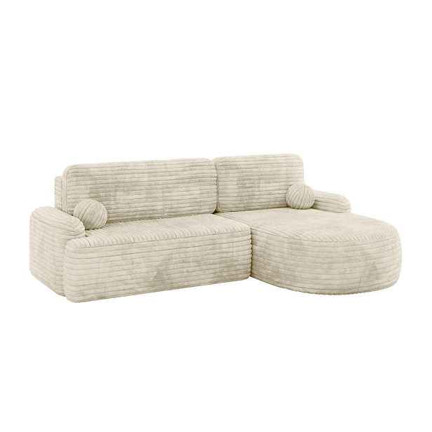 ALTDECOR ROHOVÁ SEDAČKA s funkcí spaní a úložným prostorem LIRA-L - 264x172x89 krémová