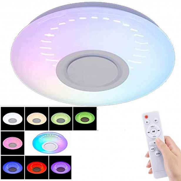 Stropní Svítidlo stropní svítidlo Led Rgb s aplikací Bluetooth Reproduktor Dálkový Ovladač 60W 40 cm