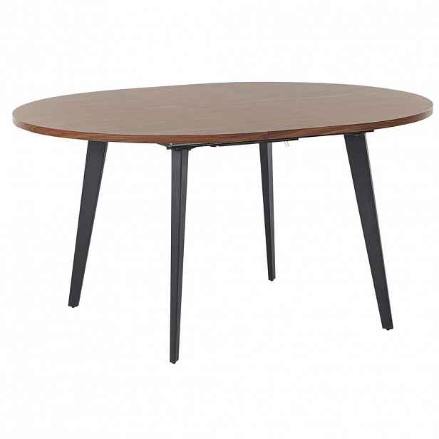 Beliani ROZKLÁDACÍ JÍDELNÍ STŮL 120/150-120 cm Tmavší Odstín dřeva/Černý Bovina