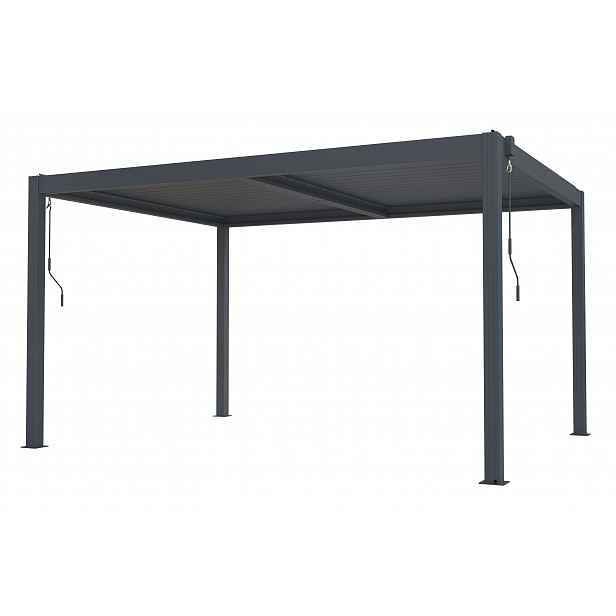 Bioklimatická pergola G21 Austin 4x3 m, antracitová hliníková