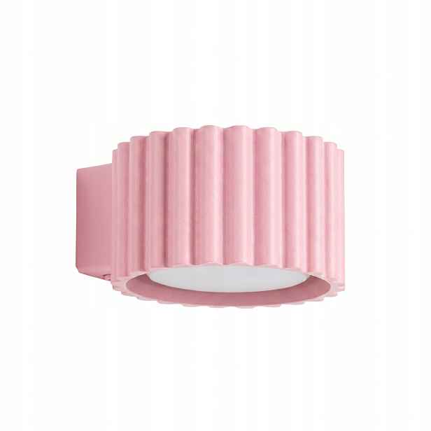 Nástěnná lampa Růžová vroubkovaná Aura Gx53 Sollux