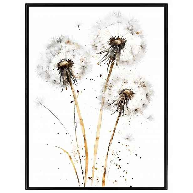 Plakát Rámeček Hliníková Grafika Příroda Květiny Dmychadla Puch Boho 60x80