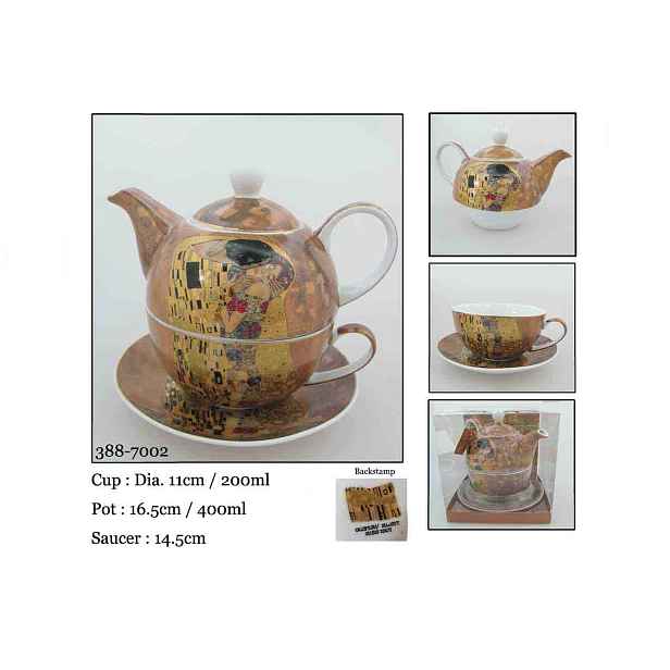 Šálek 200 Ml s konvičkou 400 ml Polibek Gustav Klimt Tea For One
