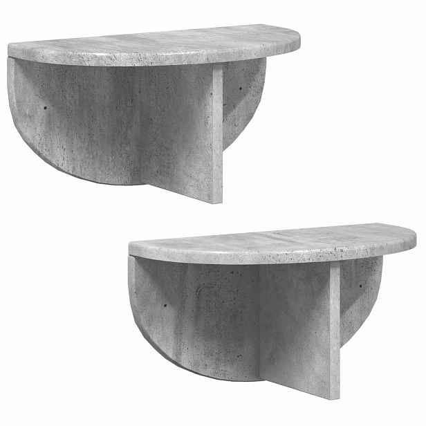 vidaXL Nástěnná polička 2 ks Betonově šedá 38 x 19 x 19 cm