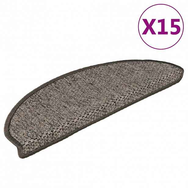 vidaXL Samolepicí nášlapy na schody sisal 15 ks 65x21x4 cm šedo-béžové
