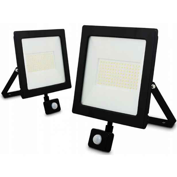 Lampa Halogen Osvětlovač Bílý Studený 100W IP65 PiR Snímač pohybu soumraku