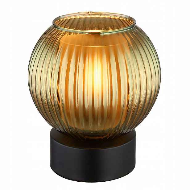 Černá stolní lampa Zumba s teplou září do kanceláře Globo