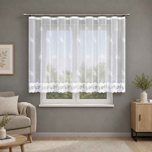 Dekorační žakárová záclona s řasící páskou HELLEN 150 bílá 300x150 cm MyBestHome