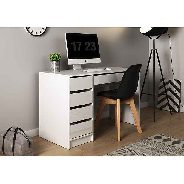 PC stůl Adela, bílý mat