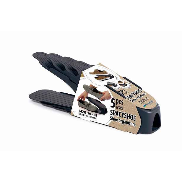 Prosperplast Sada 5 ks organizérů na boty SHOES vel. 30-38 antracit