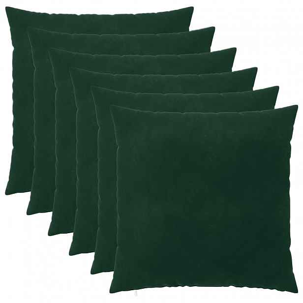 vidaXL Povlak na polštář 6 pcs HEERLEN Tmavě zelená 55 x 55 cm Samet