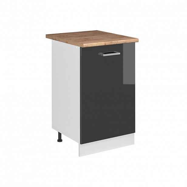 Vicco SPODNÍ SKŘÍŇKA KUCHYŇSKÉ LINKY R-Line, Antracitový vysoký lesk/Bílá, 50 cm pracovná doska Dub Goldkraft