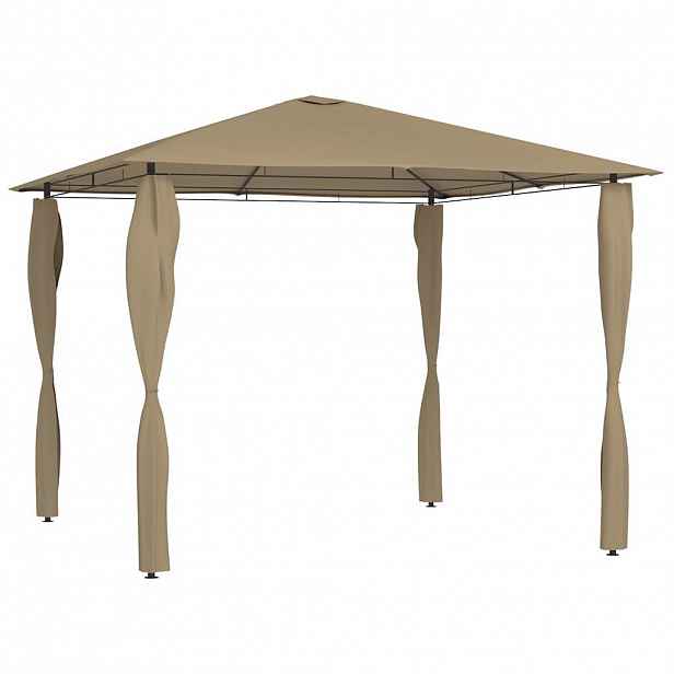 vidaXL Altán s krytými sloupky 3 x 3 x 2,6 m taupe 160 g/m²