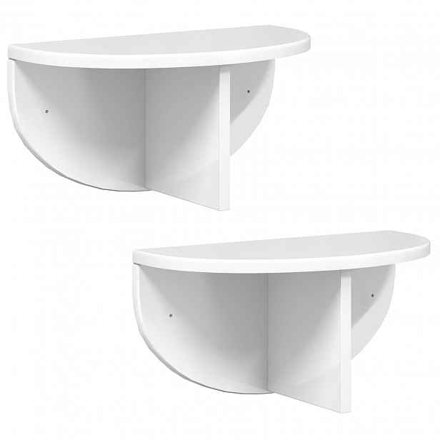 vidaXL Nástěnná polička 2 ks Vysoce lesklá bílá 38 x 19 x 19 cm