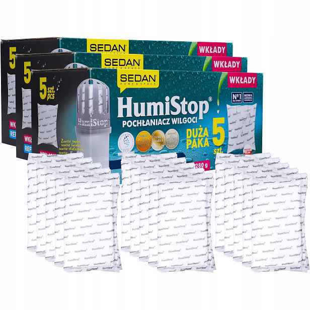 Humistop náplně 280 g 15 ks do pohlcovače vlhkosti, velká sada