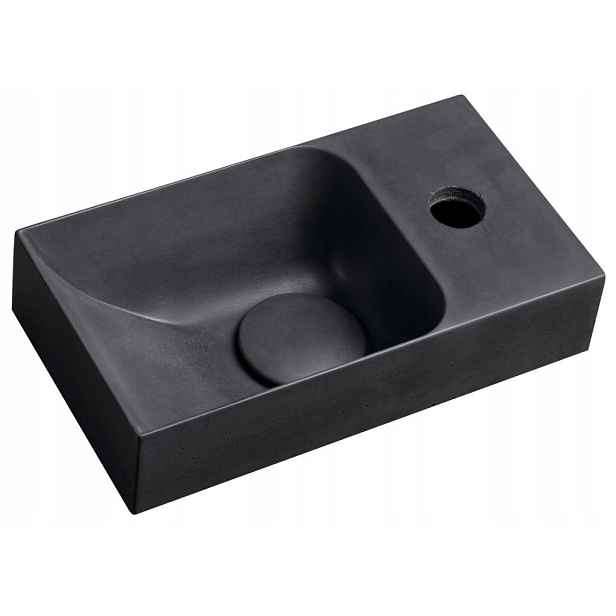 Piccolino betonové umývátko 30,8x17cm, baterie vpravo, antracit (PK30516)