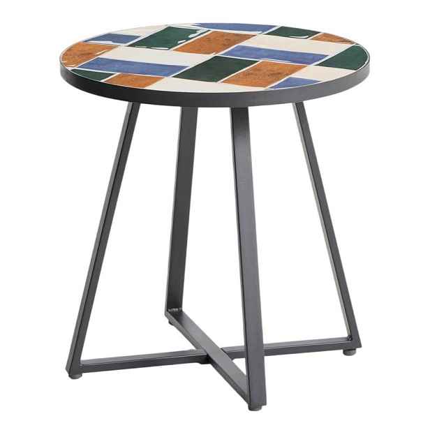 Kulatý zahradní stolek s keramickou deskou ø 45 cm Tella – Kave Home