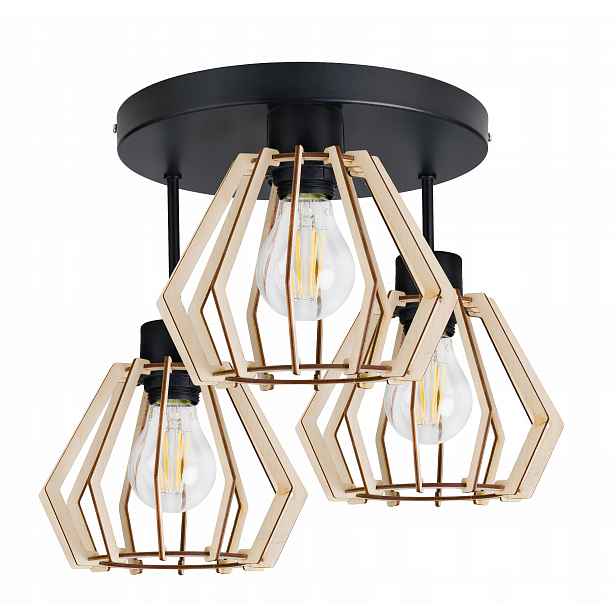 Lampa Stropní Svítidlo lustr E27 stropní Brylant Dřevo