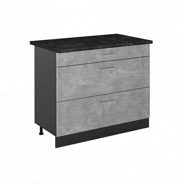 Vicco SPODNÍ SKŘÍŇKA KUCHYŇSKÉ LINKY R-Line, Beton/Antracit, 100 cm pracovná doska antracitová