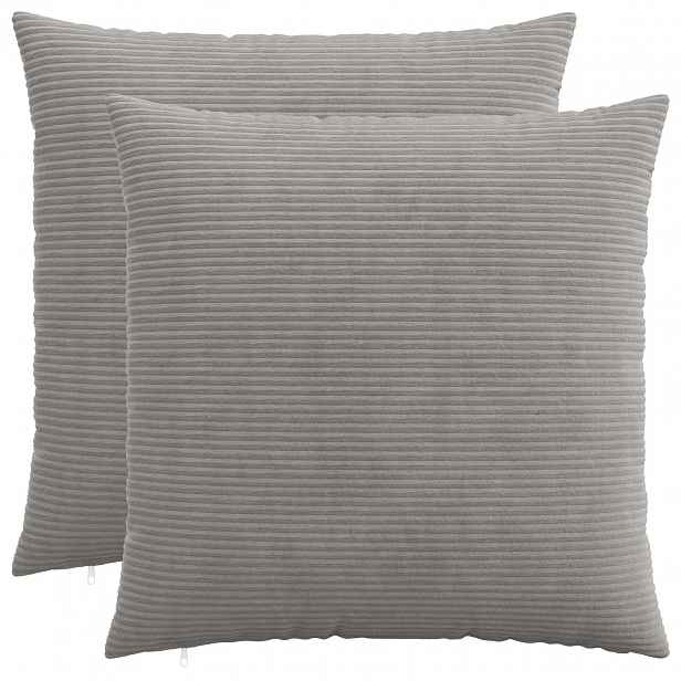 vidaXL Povlak na polštář 2 pcs HEERLEN Světle šedá 55 x 55 cm manšestr