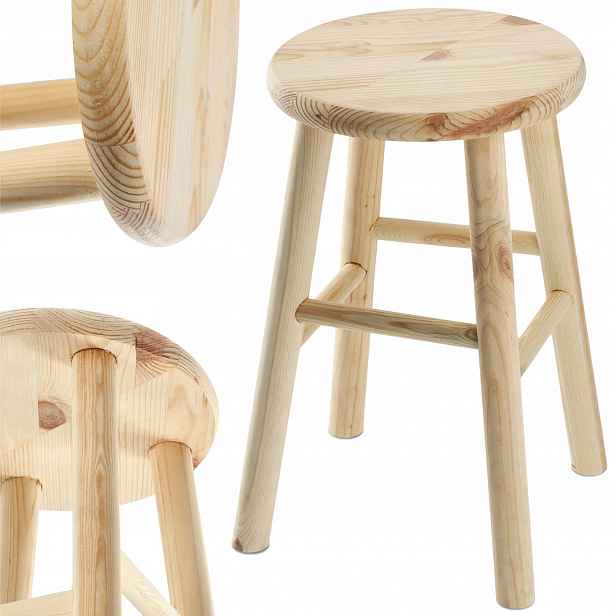 Dřevěná Kuchyňská Stolička 46 cm Solidní Borovicová Do Kuchyně