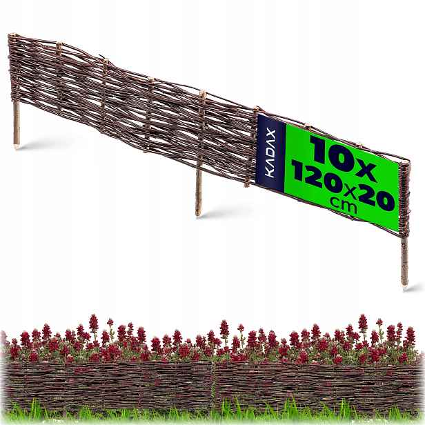 10 Ks Zahradní Palisáda Proutěná Trávníkový Lem Plot 120x20cm Set